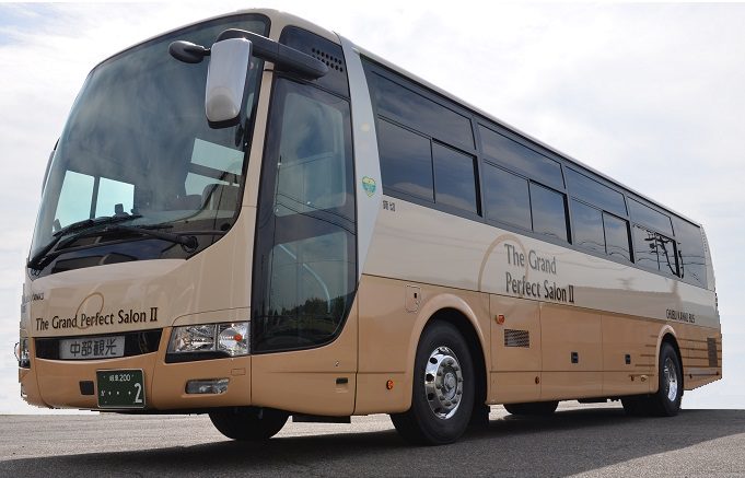 恵那市　中部観光株式会社　安全装備が充実　新車バス